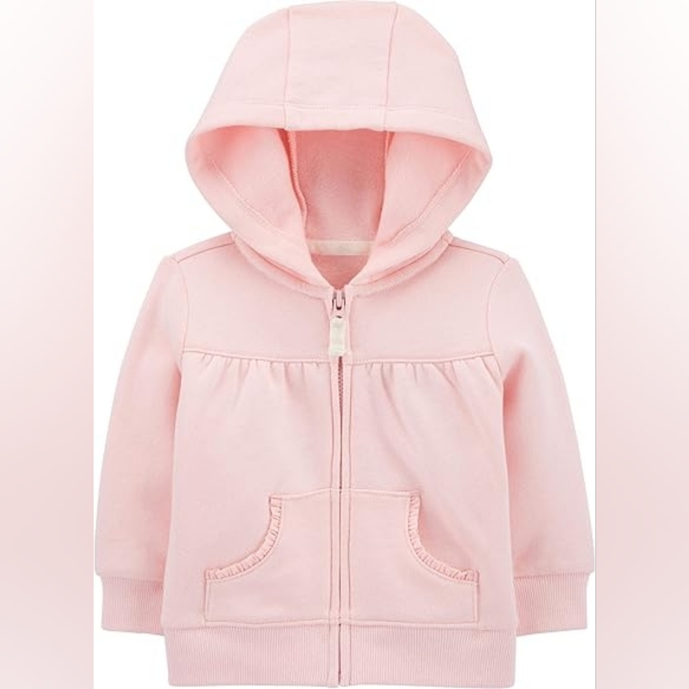 3 For $18 Carter's Light Pink Zip-Up Hoodie - Picture 1 of 5
